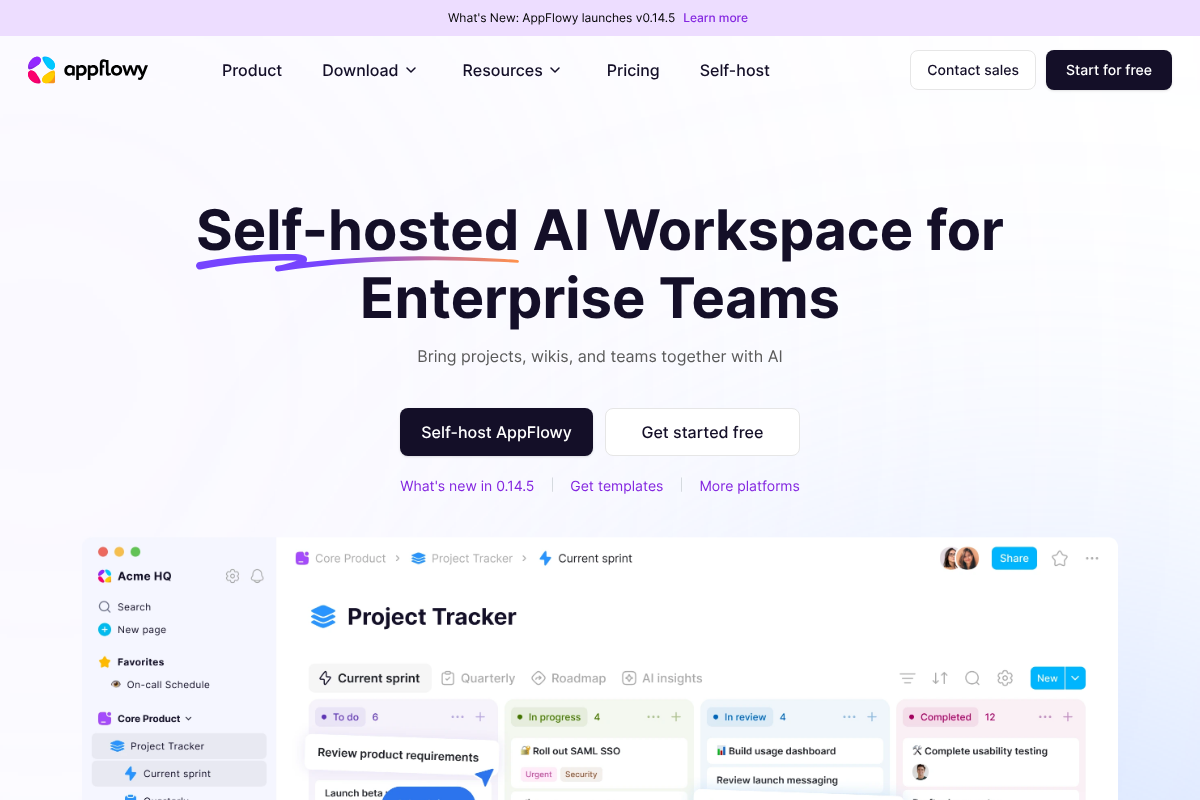 AppFlowy open-source Notion alternative homepage