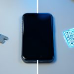 A split image showing a physical SIM card on one side and a glowing digital eSIM chip on the other, with a phone in the center