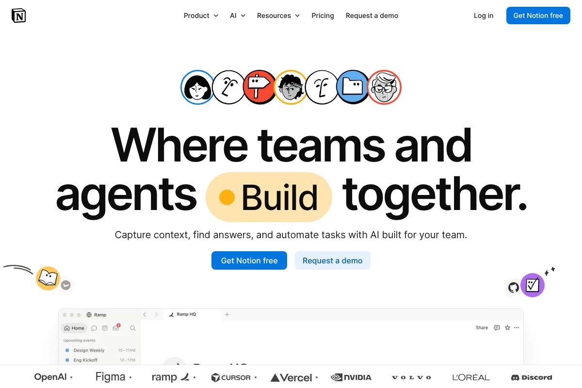 Notion homepage